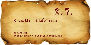 Krauth Titánia névjegykártya